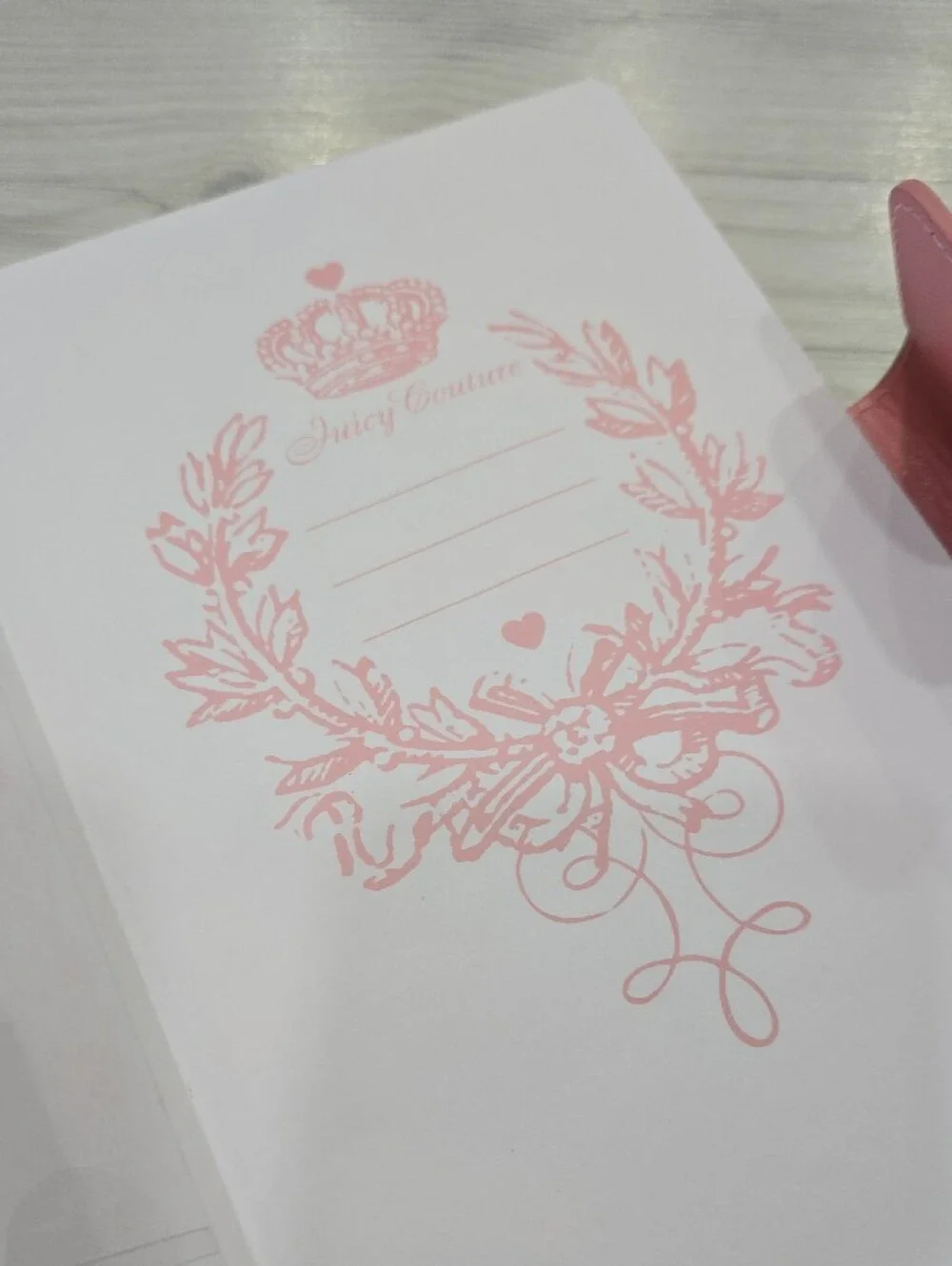Juicy Couture Pink Notebook with Gold Crown Pen Set